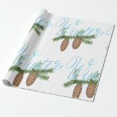 Winterpine Cones Cadeaupapier (Uitgerold)