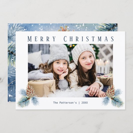 Winterpine Cones Feestdagenkaart (Voorkant / Achterkant)