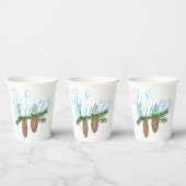 Winterpine Cones Papieren Bekers