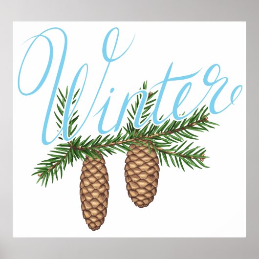 Winterpine Cones Poster (Voorkant)