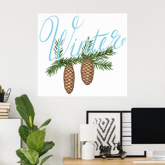 Winterpine Cones Poster