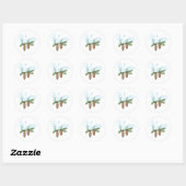 Winterpine Cones Ronde Sticker (Vel)