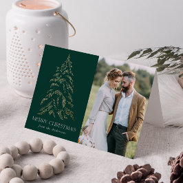 Winterpine Green Merry-kerstfoto Feestdagen Kaart