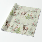 Winterpine - Kone Forest Animals Dea Birds Cadeaupapier (Uitgerold)