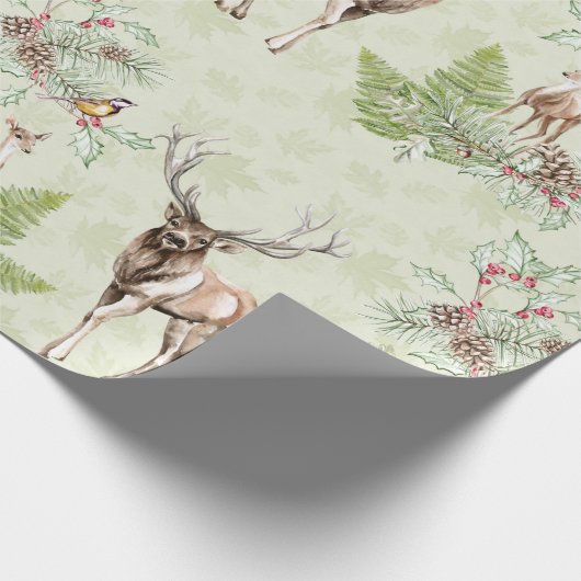 Winterpine - Kone Forest Animals Dea Birds Cadeaupapier (Hoek)