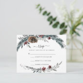 Winterpine Lijst RSVP-kaart Briefkaart (Staand voorkant)