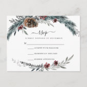 Winterpine Lijst RSVP-kaart Briefkaart (Voorkant)