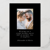 Winterpine zwart en goud folie feestdagenkaart (Achterkant)