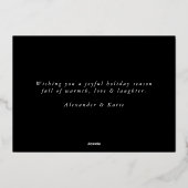 Winterpine zwart en goud folie feestdagenkaart (Achterkant)