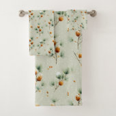 Winterpinecones en besneeuwde takken bad handdoek (Insitu)