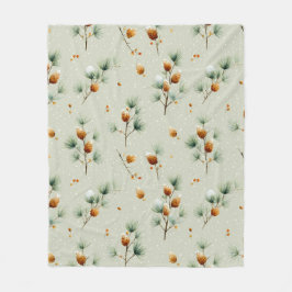 Winterpinecones en besneeuwde takken fleece deken