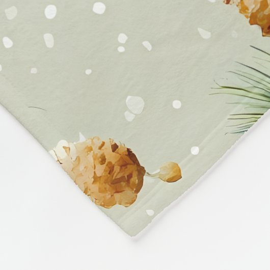 Winterpinecones en besneeuwde takken fleece deken (Hoek)