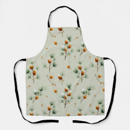 Winterpinecones en besneeuwde takken schort