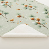 Winterpinecones en besneeuwde takken sherpa deken (3/4)