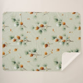 Winterpinecones en besneeuwde takken sherpa deken (Voorkant (horizontaal))