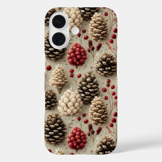 Winterpinecones en rode bessen Case-Mate iPhone case (Achterkant)