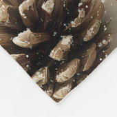 Winterpinecones en rode bessen fleece deken (Hoek)