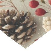 Winterpinecones en rode bessen tafelkleed (Gekanteld)