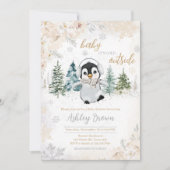 Winterpinguïn Baby shower Kaart (Voorkant)
