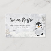Winterpinguïn Baby shower Luier Raffle Informatiekaartje (Voorkant)