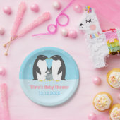 Winterpinguïn - Baby shower Papieren Bordje (Feest)