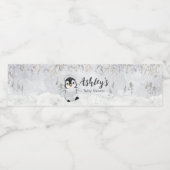 Winterpinguïn Baby shower Waterfles Etiket (Enkel label)