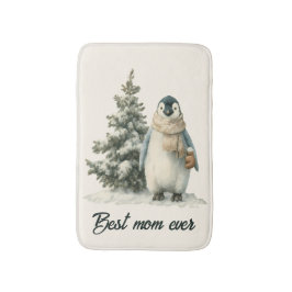 Winterpinguïn “Beste Moeder Ooit” Design Badmat
