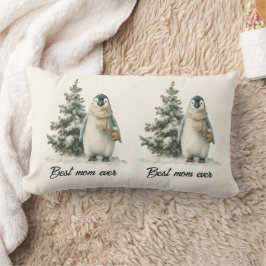 Winterpinguïn “Beste Moeder Ooit” Design Kussen