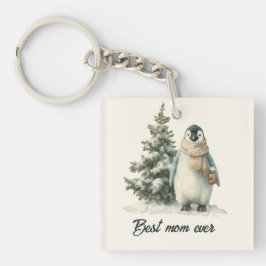 Winterpinguïn “Beste Moeder Ooit” Design Sleutelhanger