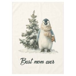 Winterpinguïn “Beste Moeder Ooit” Design Tafelkleed