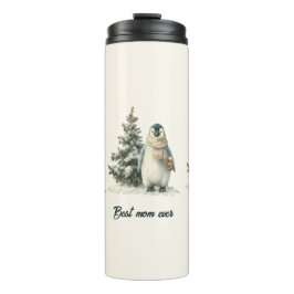 Winterpinguïn “Beste Moeder Ooit” Design Thermosbeker