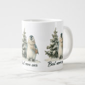 Winterpinguïn “Beste Moeder Ooit” Ontwerp Grote Koffiekop (Voorkant rechts)