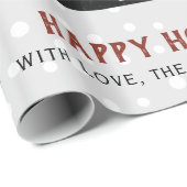 Winterpinguïn, bomen en huis Kerstvakantie Cadeaupapier (Rol Hoek)