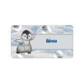 Winterpinguin etiket (Voorkant)