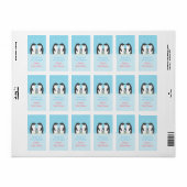 Winterpinguïn familie Baby shower decoratief label (Full Sheet)