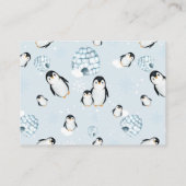 Winterpinguïn igloos luier loterij baby shower informatiekaartje (Achterkant)