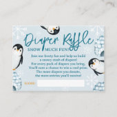 Winterpinguïn igloos luier loterij baby shower informatiekaartje (Voorkant)