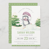 Winterpinguïn Kinder Alle leeftijden Uitnodiging (Voorkant / Achterkant)