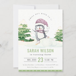 Winterpinguïn Kinder Alle leeftijden Uitnodiging