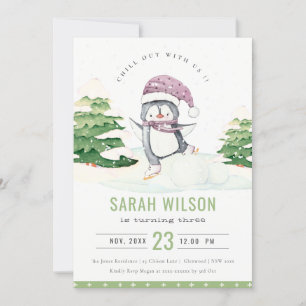 Winterpinguïn Kinder Alle leeftijden Uitnodiging