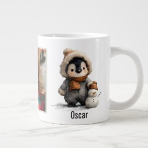 Winterpinguïn met Sneeuwman Ontwerp Grote Koffiekop