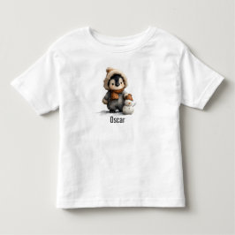 Winterpinguïn met Sneeuwman Ontwerp Kinder Shirts