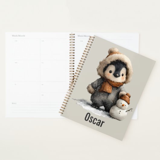 Winterpinguïn met Sneeuwman Ontwerp Planner (Display)