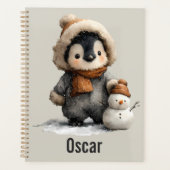 Winterpinguïn met Sneeuwman Ontwerp Planner (Voorkant)