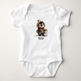 Winterpinguïn met Sneeuwman Ontwerp Romper