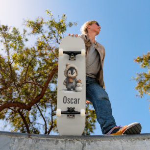 Winterpinguïn met Sneeuwpop Ontwerp Persoonlijk Skateboard
