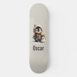 Winterpinguïn met Sneeuwpop Ontwerp Persoonlijk Skateboard