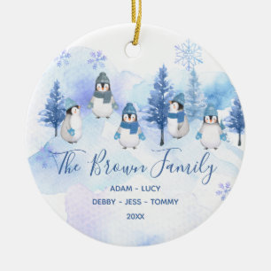 Winterpinguïn Onze Eerste Kerstmis in ons nieuwe h Keramisch Ornament