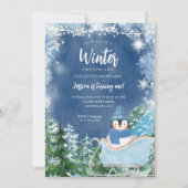 Winterpinguïn Sneeuwvlokken Onederland 1e verjaard Kaart (Voorkant)