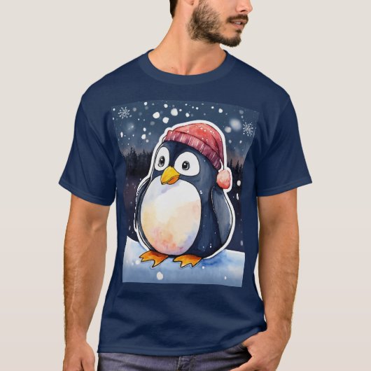 Winterpinguïn T-shirt – Schattige & Gezellig Koud  (Voorkant)